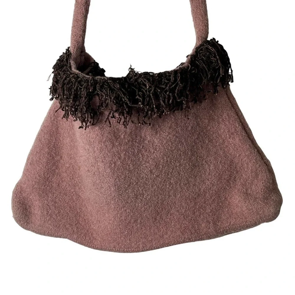 Rag Bags Blowing Rock Handcrafted Shoulder Bag Boho Upcycled Fringe Pockets